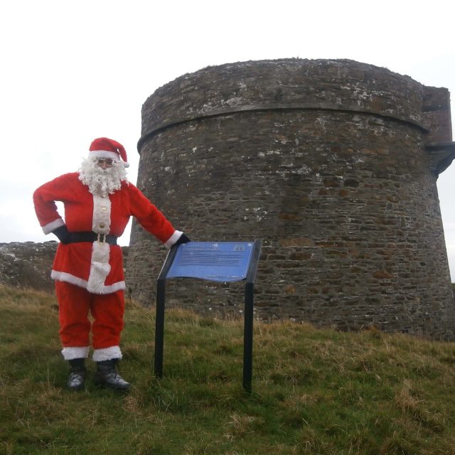 Santa stopping off at Cloughland Martello Tower, Bere Island.