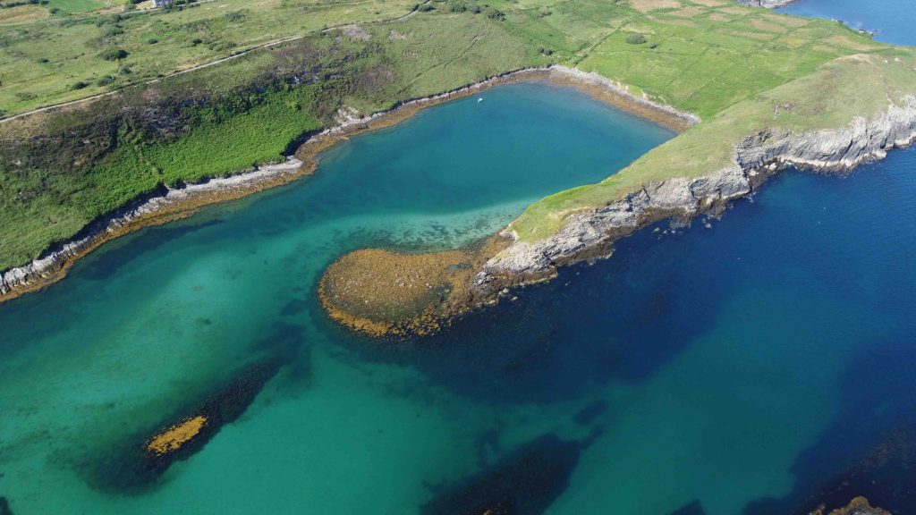 Aerial view of Lonehort Harbour by Richie Hodges