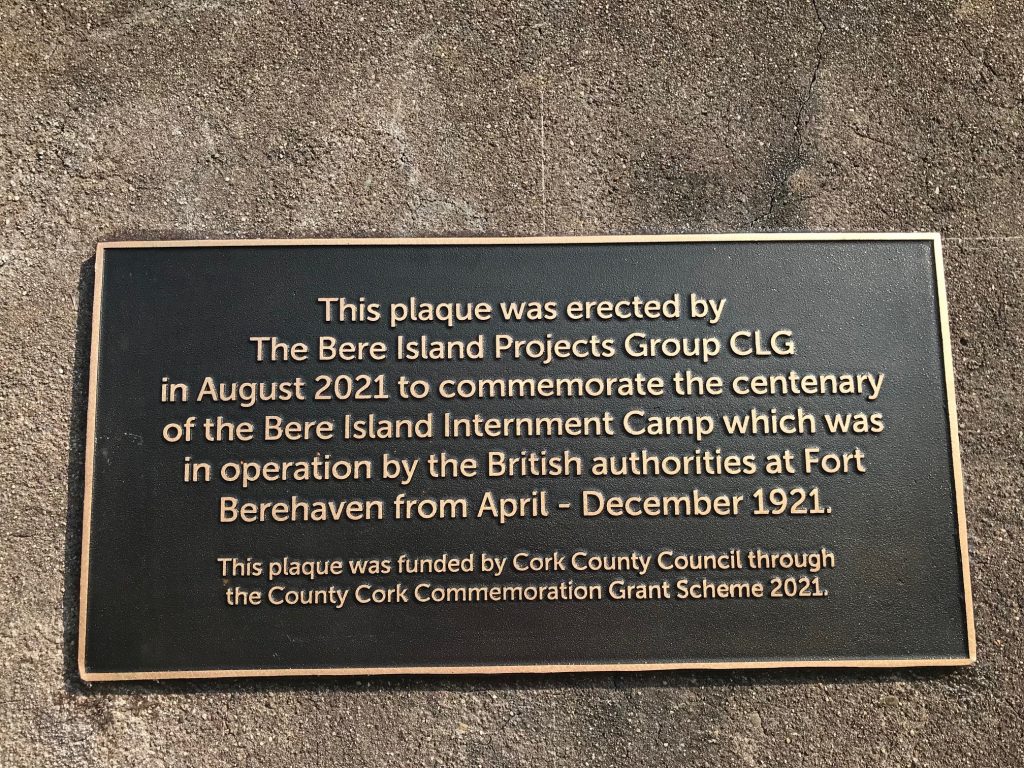 Bere Island Internment Camp commemorative plaque.