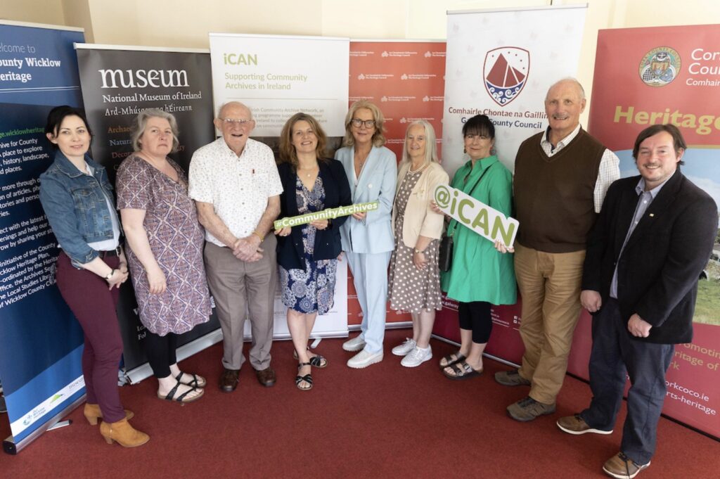 Launch of Irish Community Archive Networks. Left to Right: Yvonne Cahalane Cork County Council., Kate O'Reilly Kilmurry Independence Museum, Doney O'Sullivan Kilshannig Heritage Group, Lynn Scarff Director of the National Museum of Ireland, Virginia Teehan CEO The Heritage Council, Dr Martina Moloney Chairperson of The Heritage Council Board, Helen Riddell Bere Island Projects Group, Niall Murray Kilmurry Independence Museum, Conor Nelligan Heritage Officer Cork County Council.